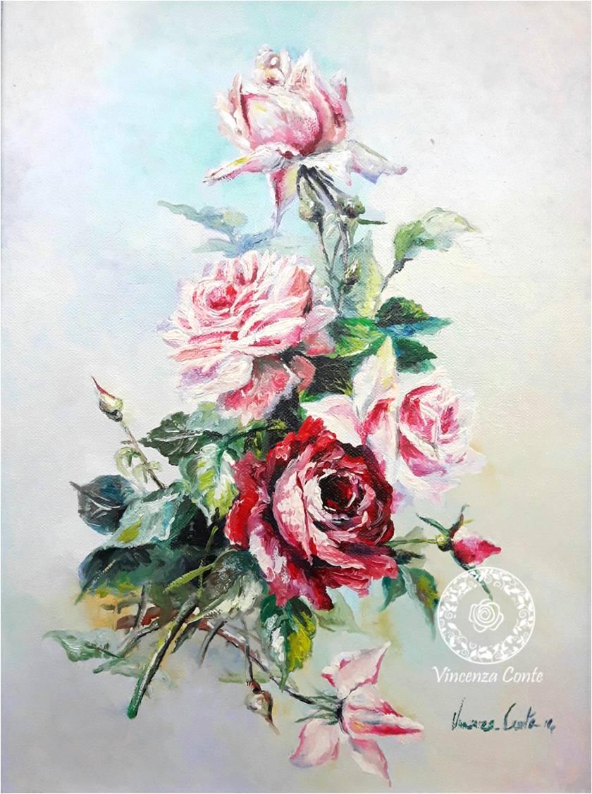 Fiori dipinti ad olio