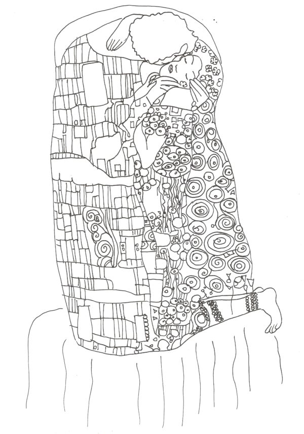 Bacio di Klimt disegno gratuito da scaricare