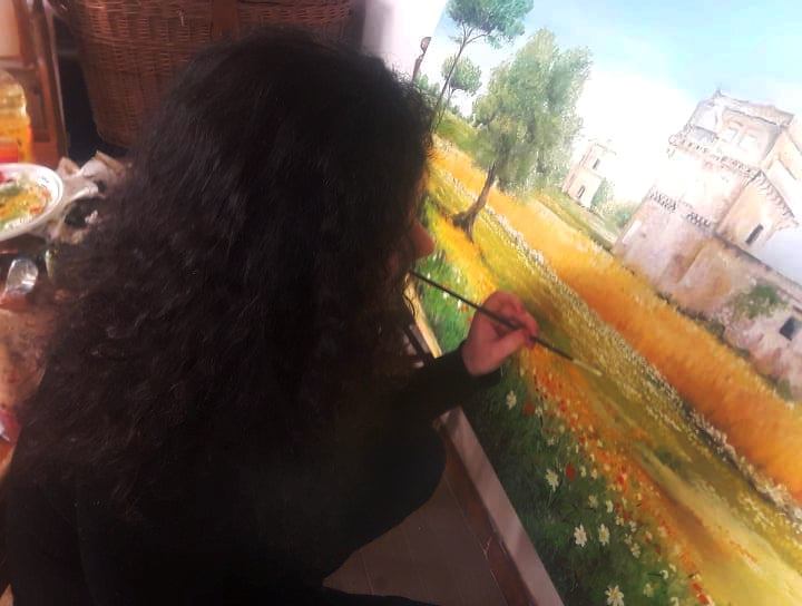 Quadro dipinto a mano paesaggio